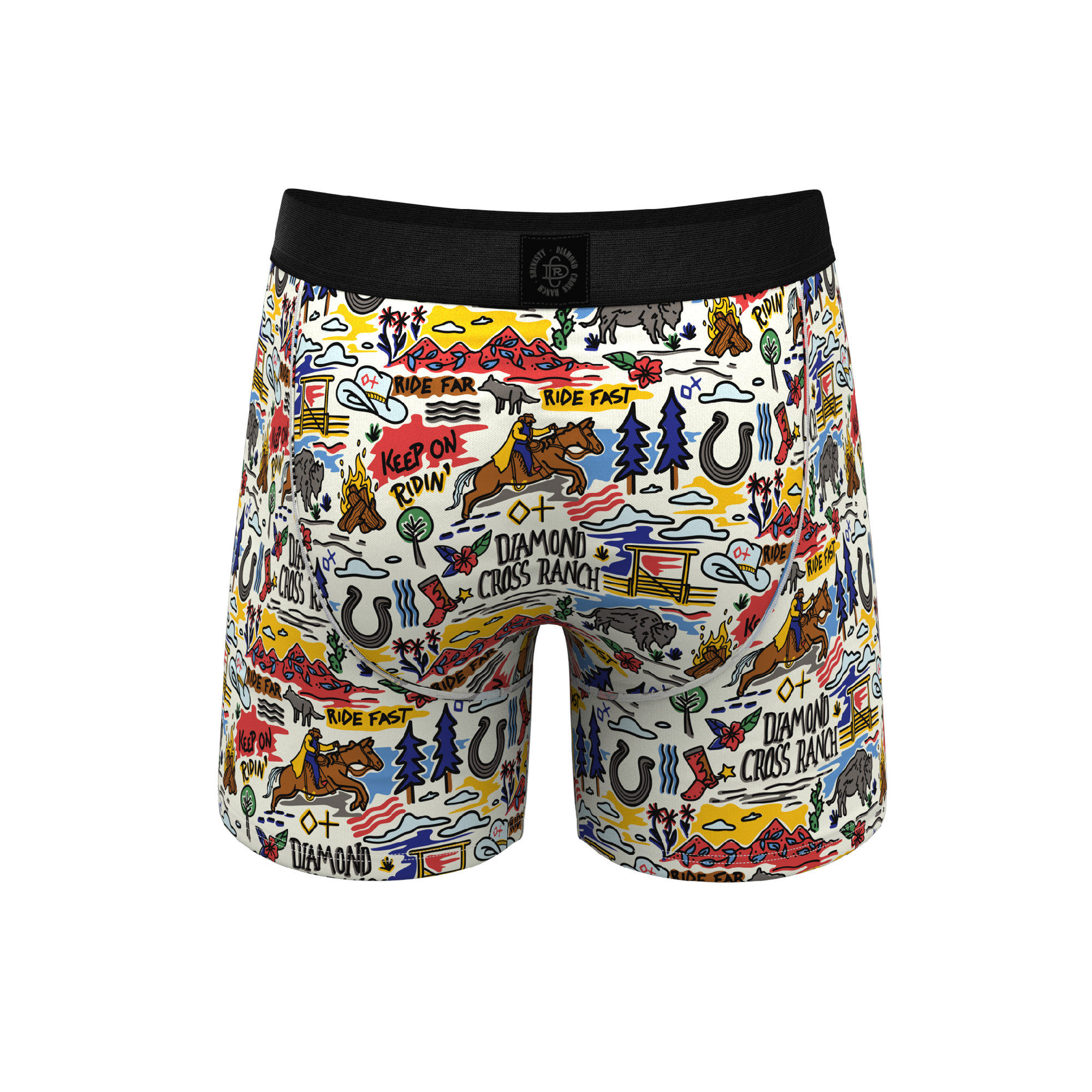 The Rowdy Rodeo | Western Map Shinesty x Diamond Cross Ranch Ball Hammock® Pouch Underwear With Fly - Shinesty