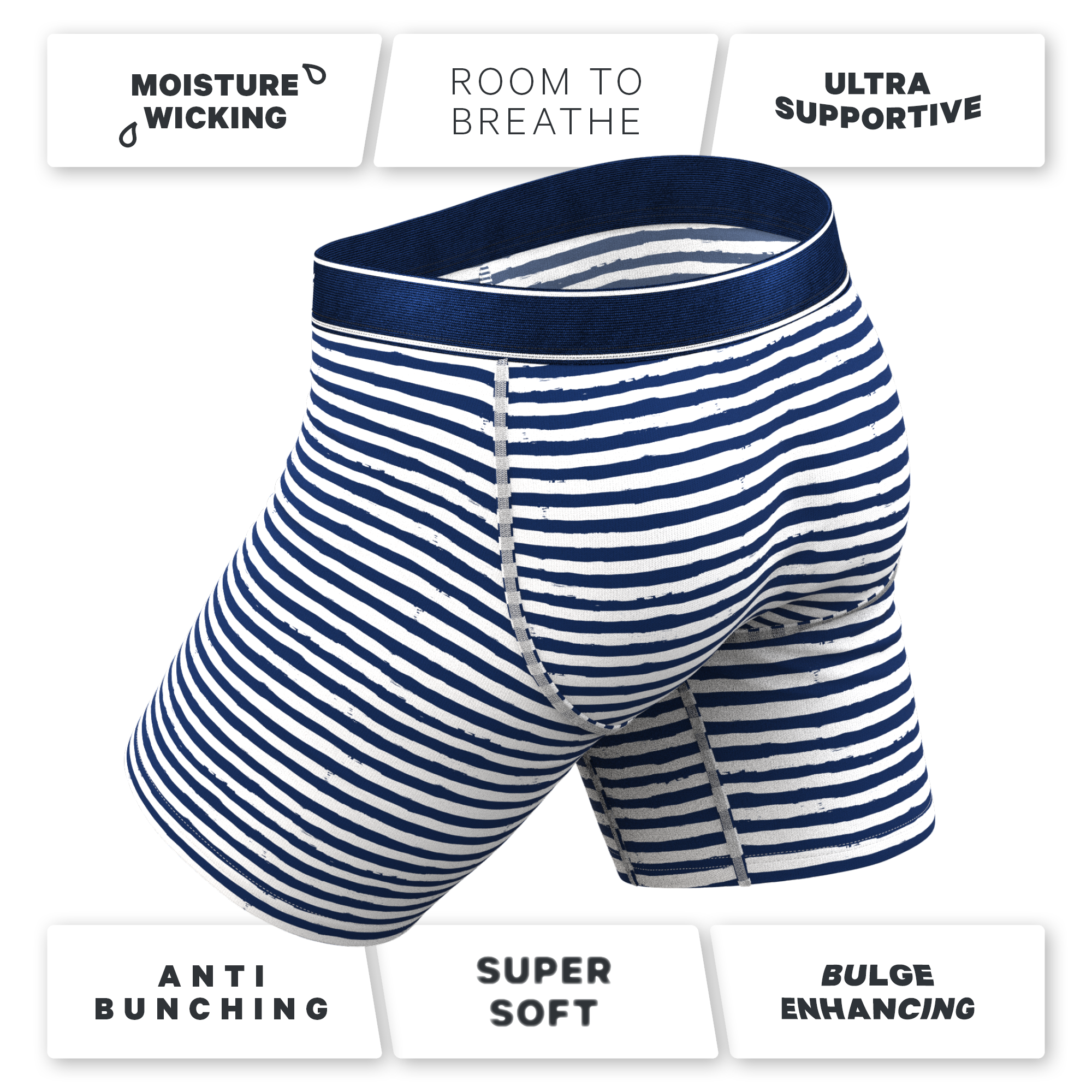 The Sailor | Nautical Stripe Ball Hammock® Boxer - Long Leg - Shinesty