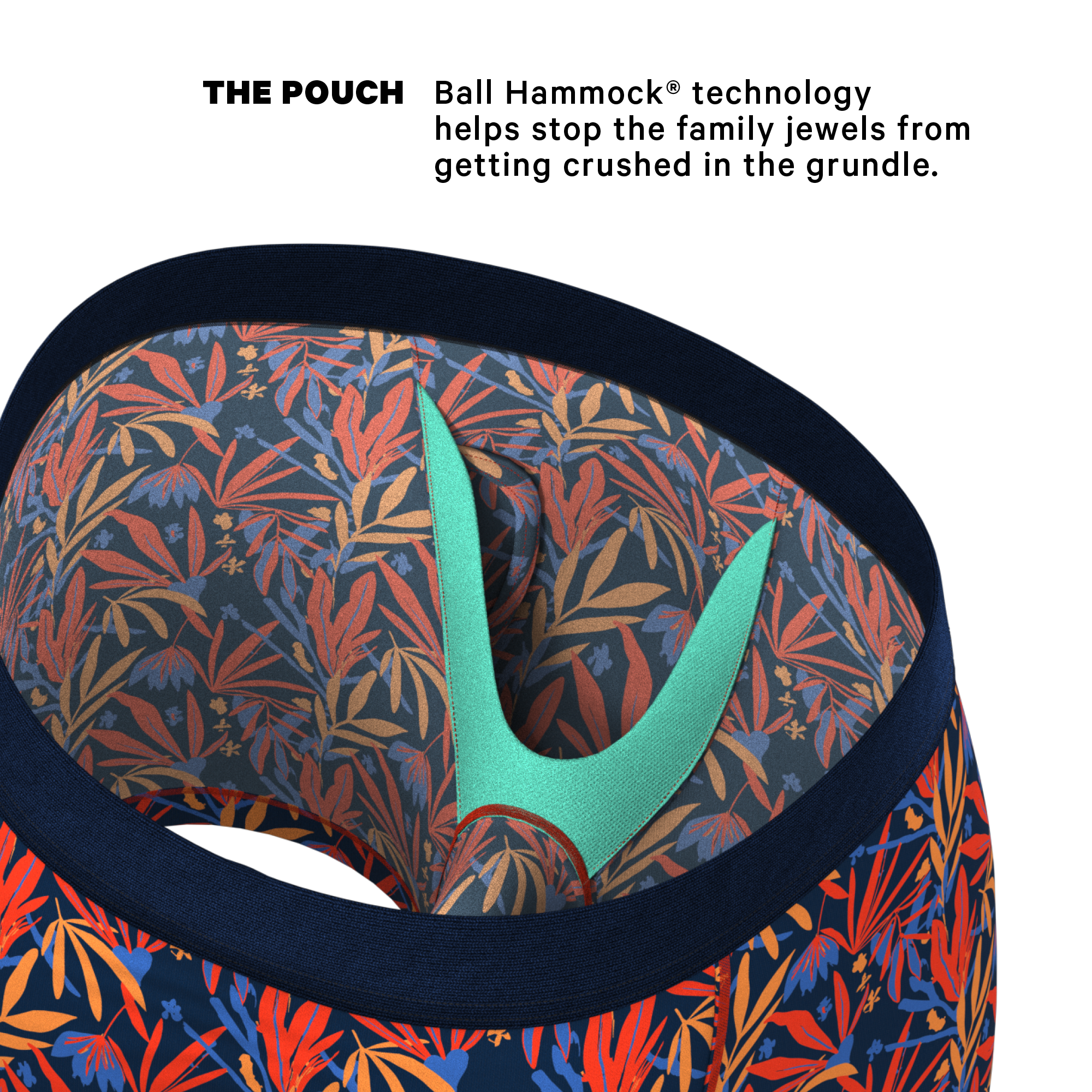 The San Diego Sunrise | Tropical Foliage Ball Hammock® Pouch Underwear With Fly - Shinesty