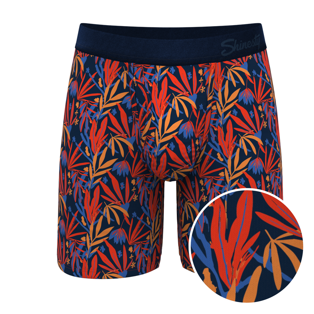 The San Diego Sunrise | Tropical Foliage Ball Hammock® Boxer - Long Leg - Shinesty