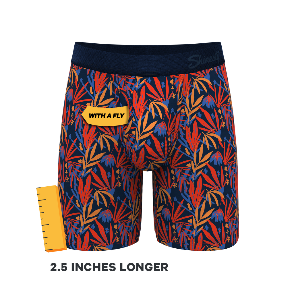 The San Diego Sunrise | Tropical Foliage Ball Hammock® Boxer - Long Leg - Shinesty