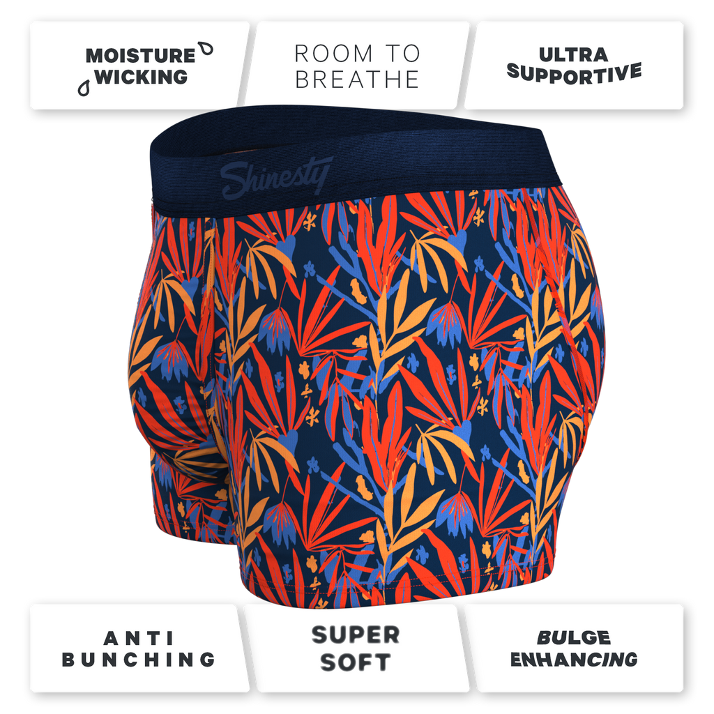 The San Diego Sunrise | Tropical Foliage Ball Hammock® Pouch Trunks Underwear - Shinesty