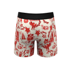 The Santa Slays | Christmas Toile Ball Hammock® Pouch Underwear With Fly - Shinesty