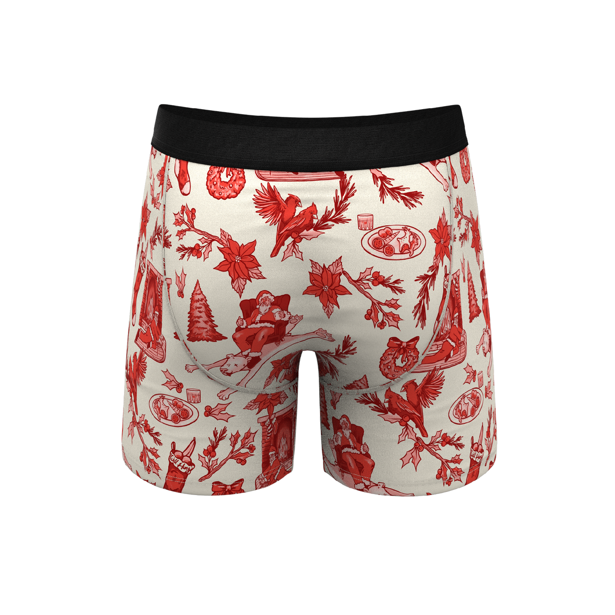 The Santa Slays | Christmas Toile Ball Hammock® Pouch Underwear With Fly - Shinesty