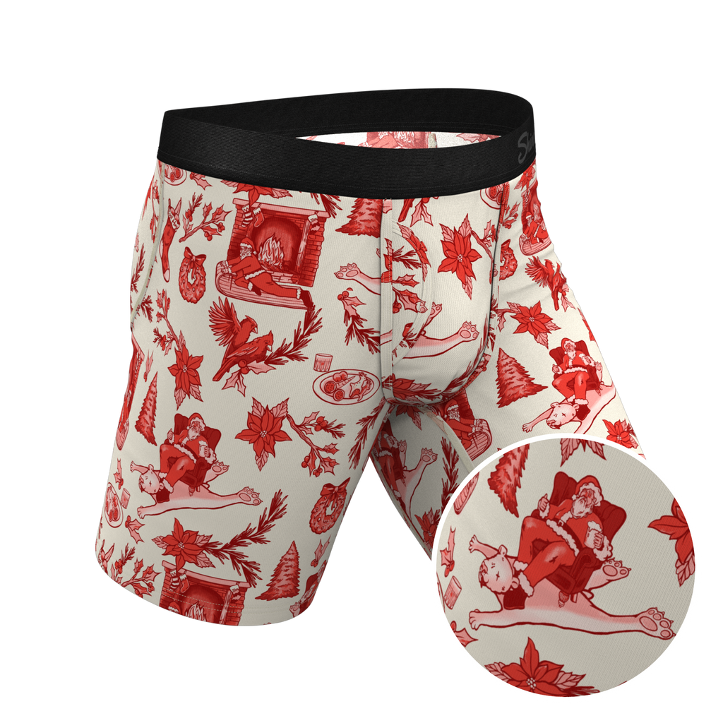 The Santa Slays | Christmas Toile Ball Hammock® Boxer - Long Leg - Shinesty