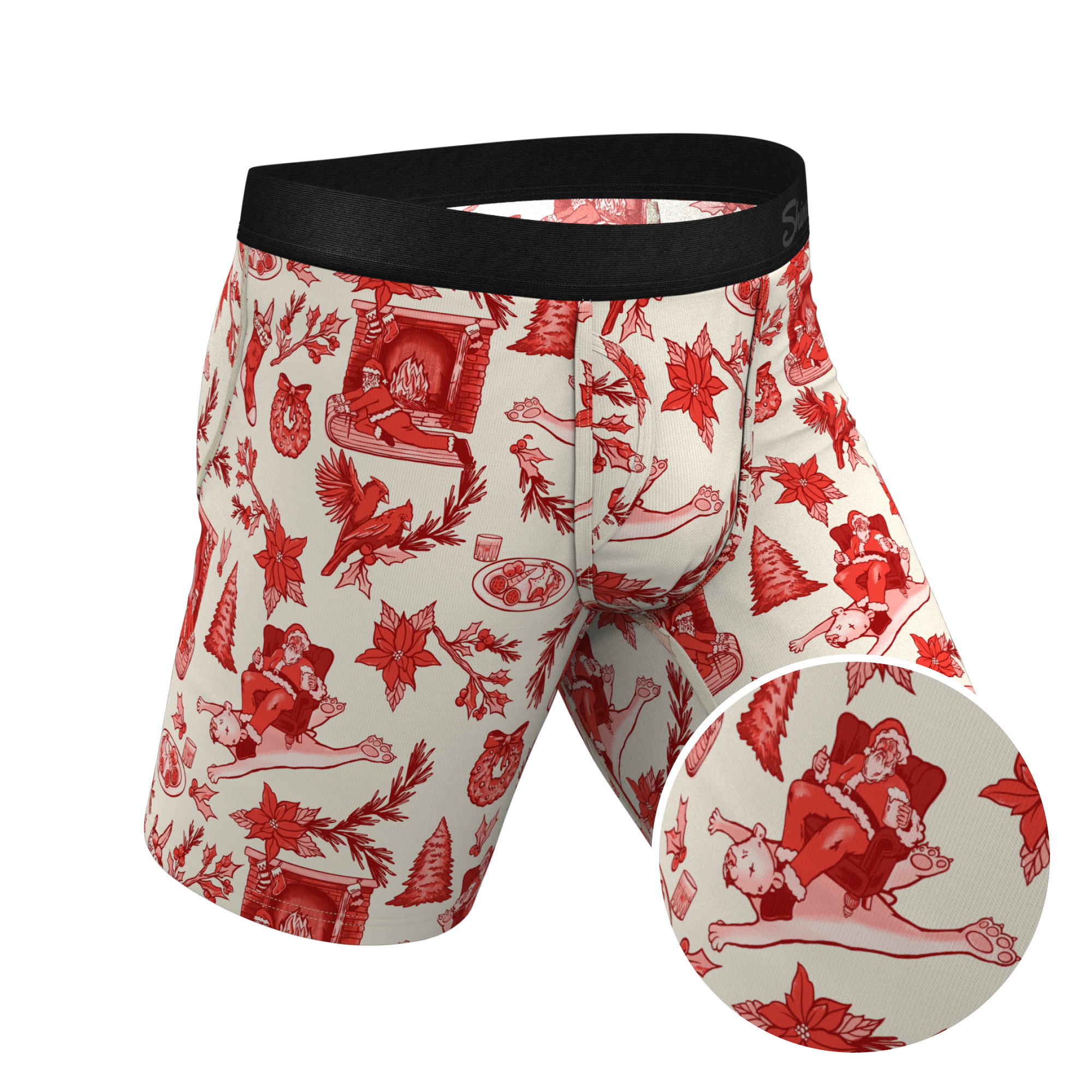The Santa Slays | Christmas Toile Ball Hammock® Boxer - Long Leg - Shinesty