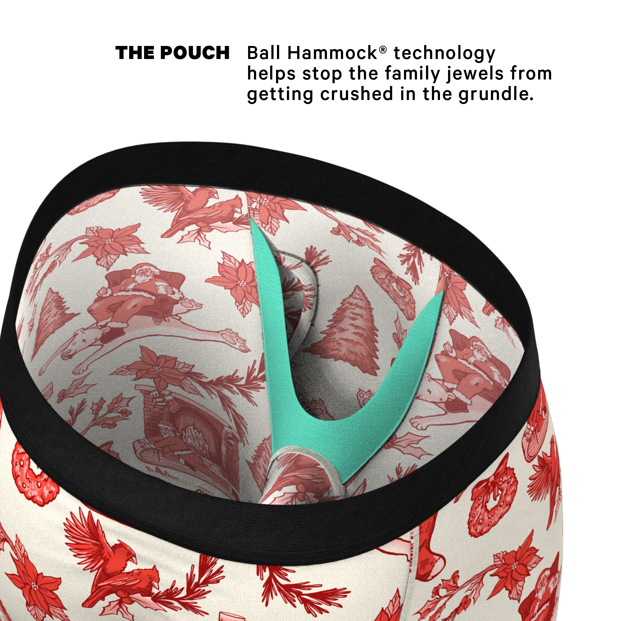 The Santa Slays | Christmas Toile Ball Hammock® Boxer - Long Leg - Shinesty