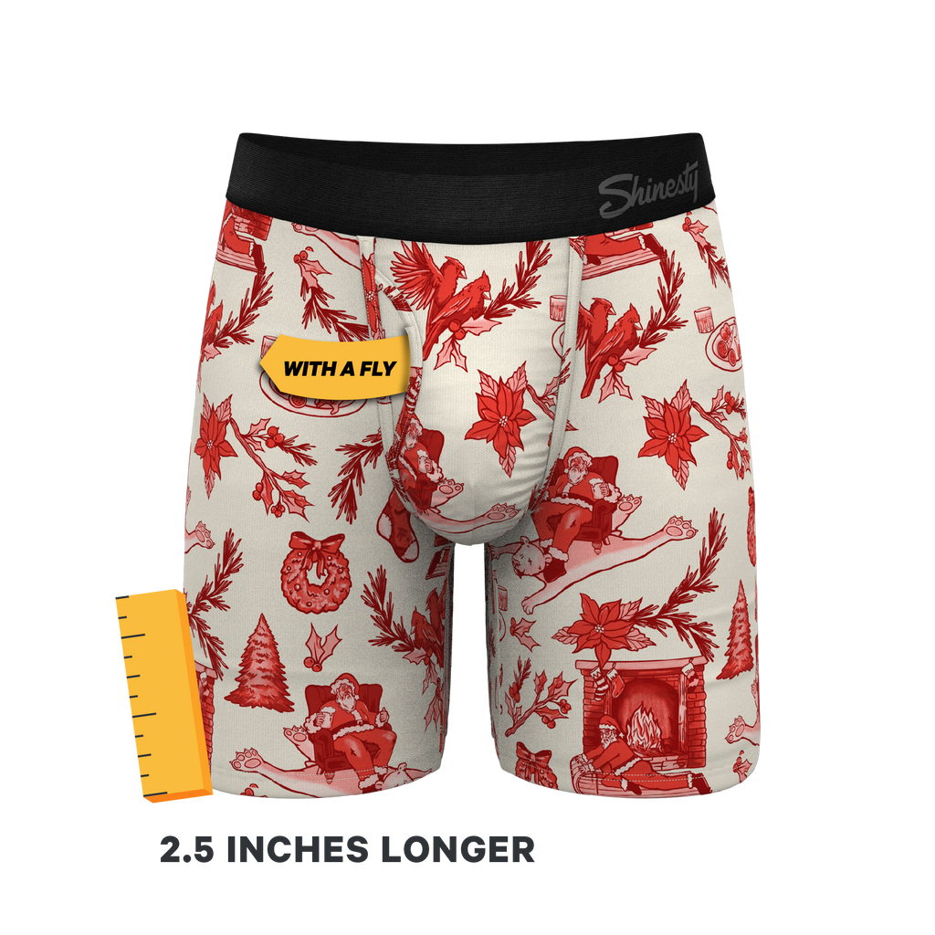 The Santa Slays | Christmas Toile Ball Hammock® Boxer - Long Leg - Shinesty