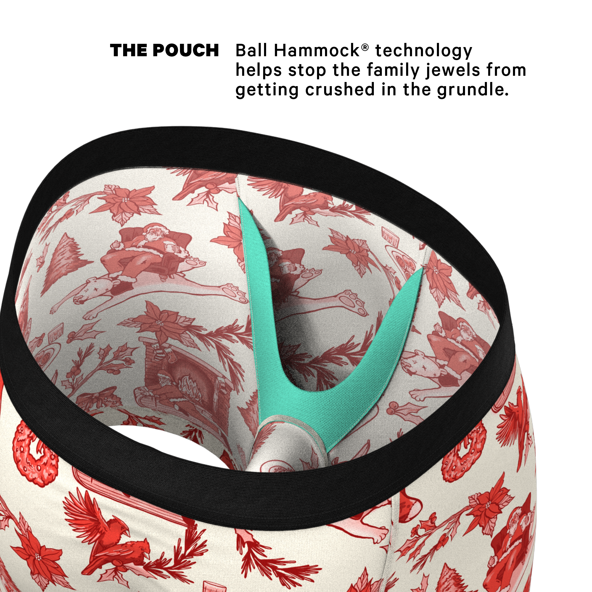 The Santa Slays | Christmas Toile Ball Hammock® Pouch Underwear - Shinesty