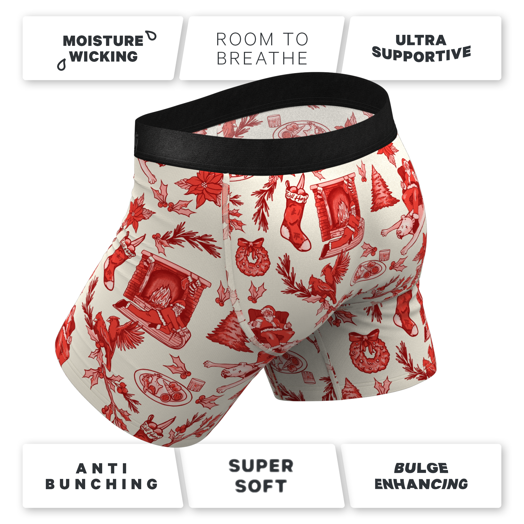 The Santa Slays | Christmas Toile Ball Hammock® Pouch Underwear - Shinesty