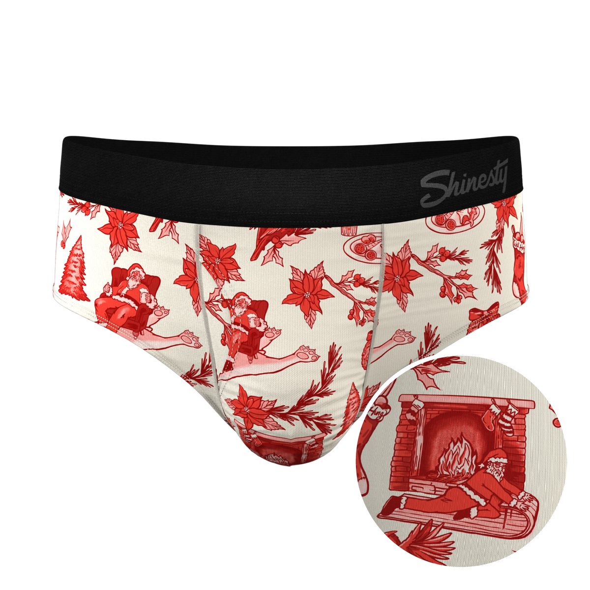 The Santa Slays | Christmas Toile Ball Hammock® Pouch Underwear Briefs - Shinesty