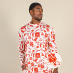 The Santa Slays | Christmas Toile SleepDeep™ Men’s Long Sleeve Pajama Shirt - Shinesty