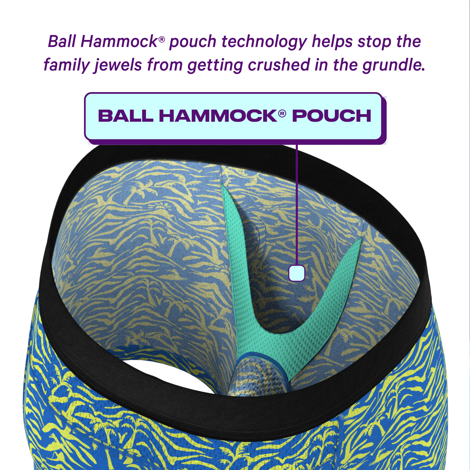 The Sea Breeze | Tropical Palm Tree paradICE™ Cooling Ball Hammock® Underwear - Shinesty