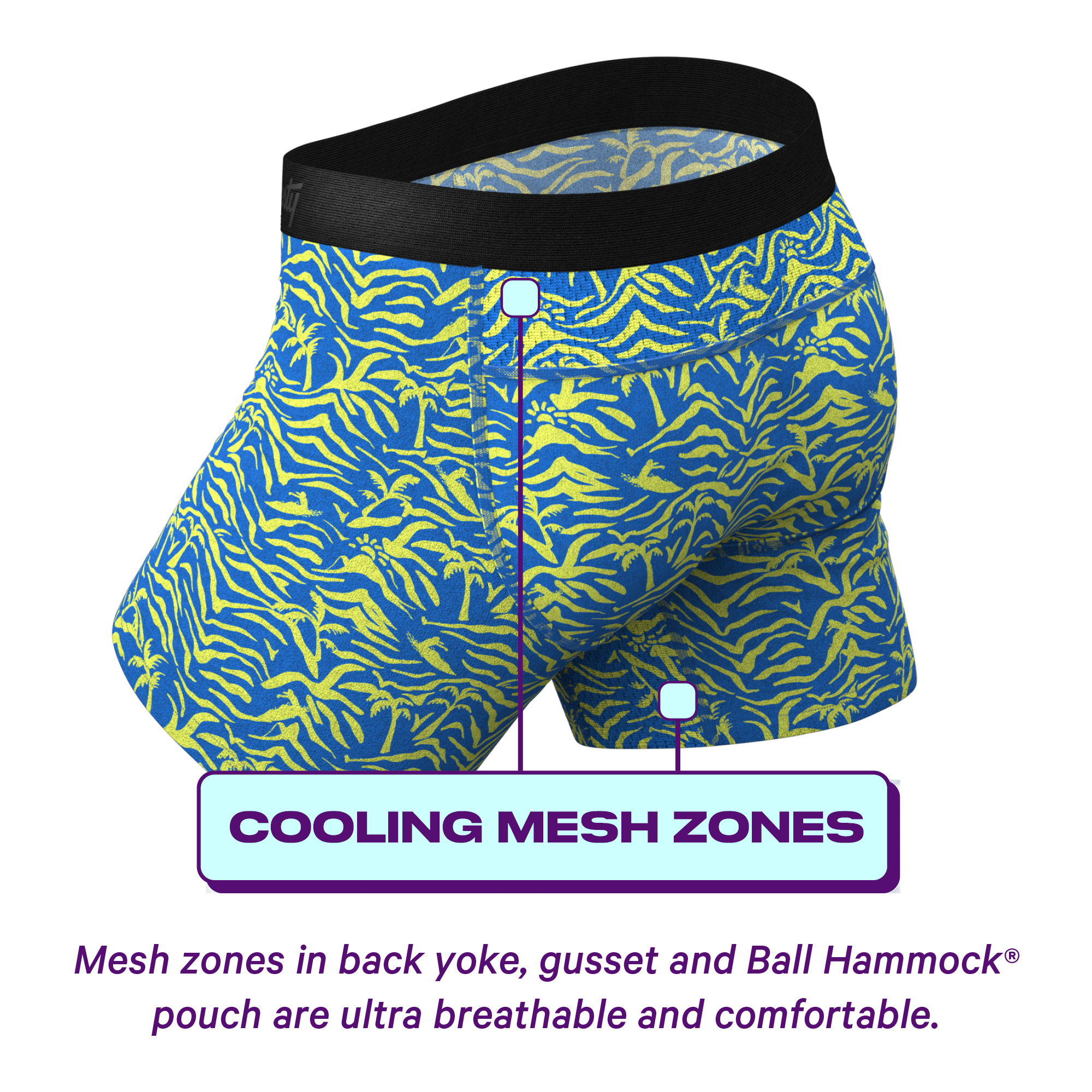 The Sea Breeze | Tropical Palm Tree paradICE™ Cooling Ball Hammock® Underwear - Shinesty