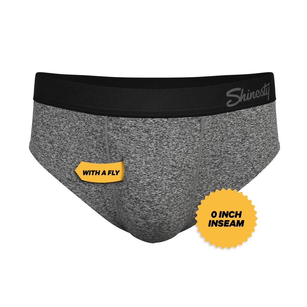 The Seattle Skyline | Black Marble Heather Ball Hammock® Pouch Underwear Briefs - Shinesty