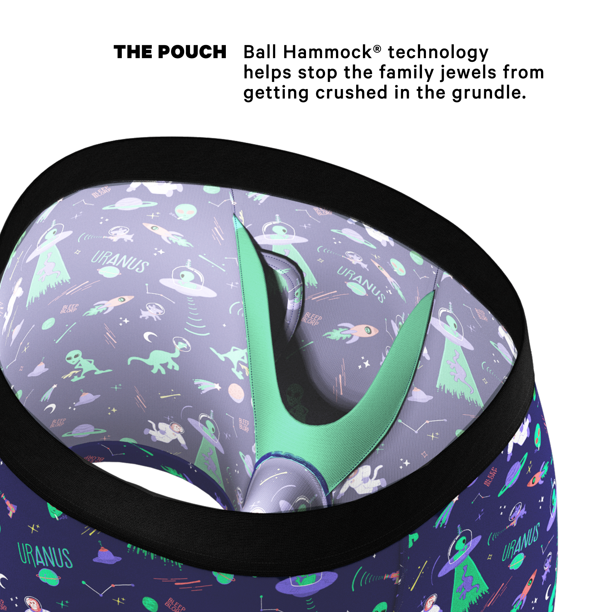 The Sensual Abduction | Alien Ball Hammock® Pouch Underwear With Fly - Shinesty