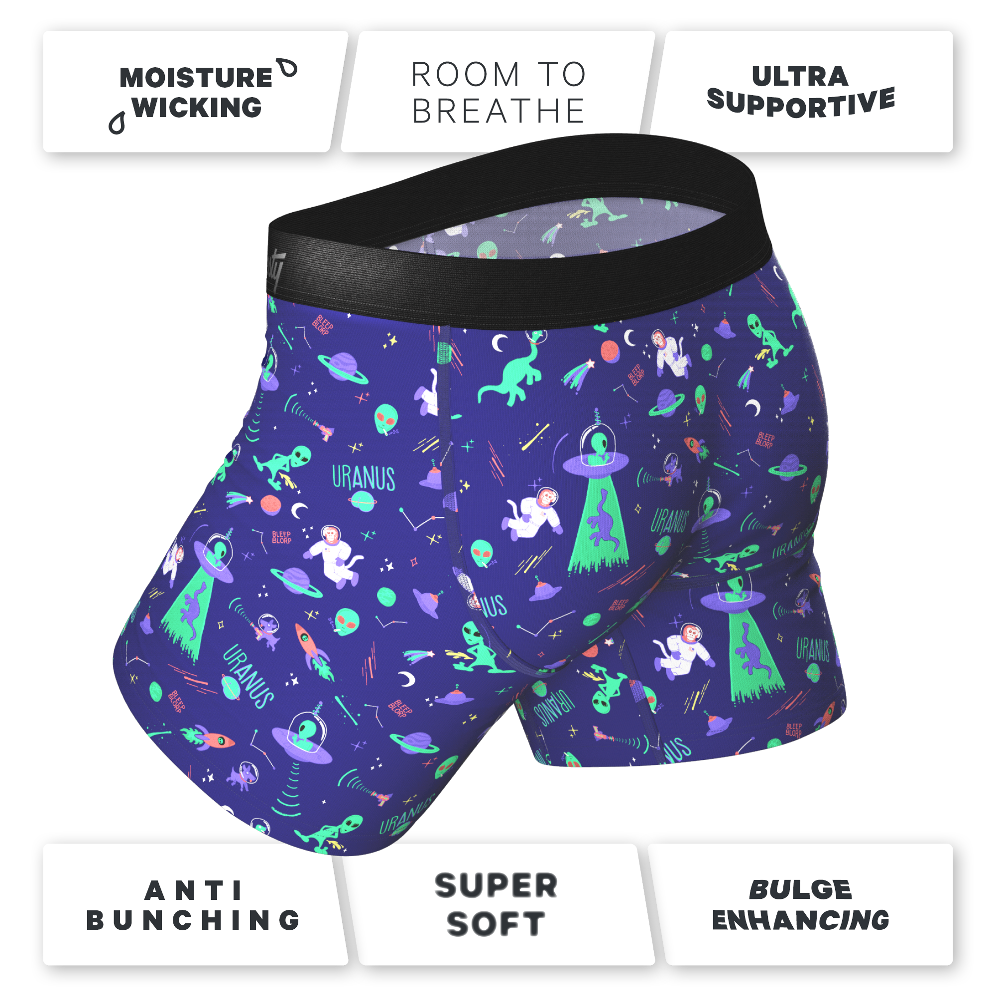 The Sensual Abduction | Alien Ball Hammock® Pouch Underwear With Fly - Shinesty
