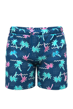 The Shorebreak | Navy Tropical Ball Hammock® Pouch 8" Swim Trunks - Shinesty