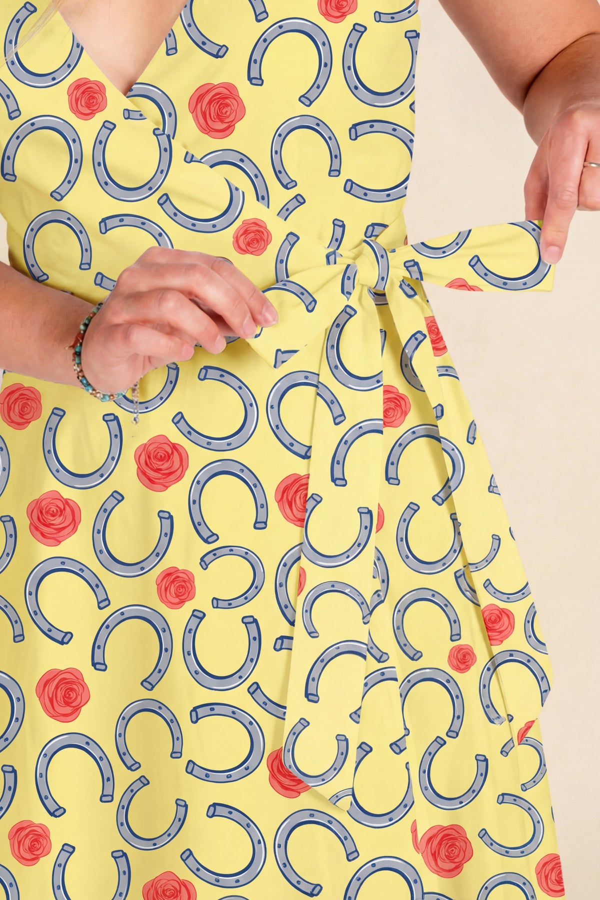 The Derby Delight | Horseshoe Strappy Dress - Shinesty