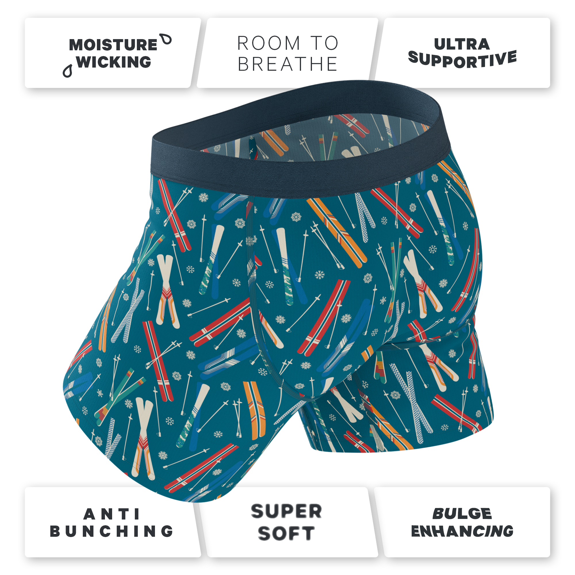 The Ski In Ski Out | Retro Ski Ball Hammock® Pouch Underwear With Fly - Shinesty