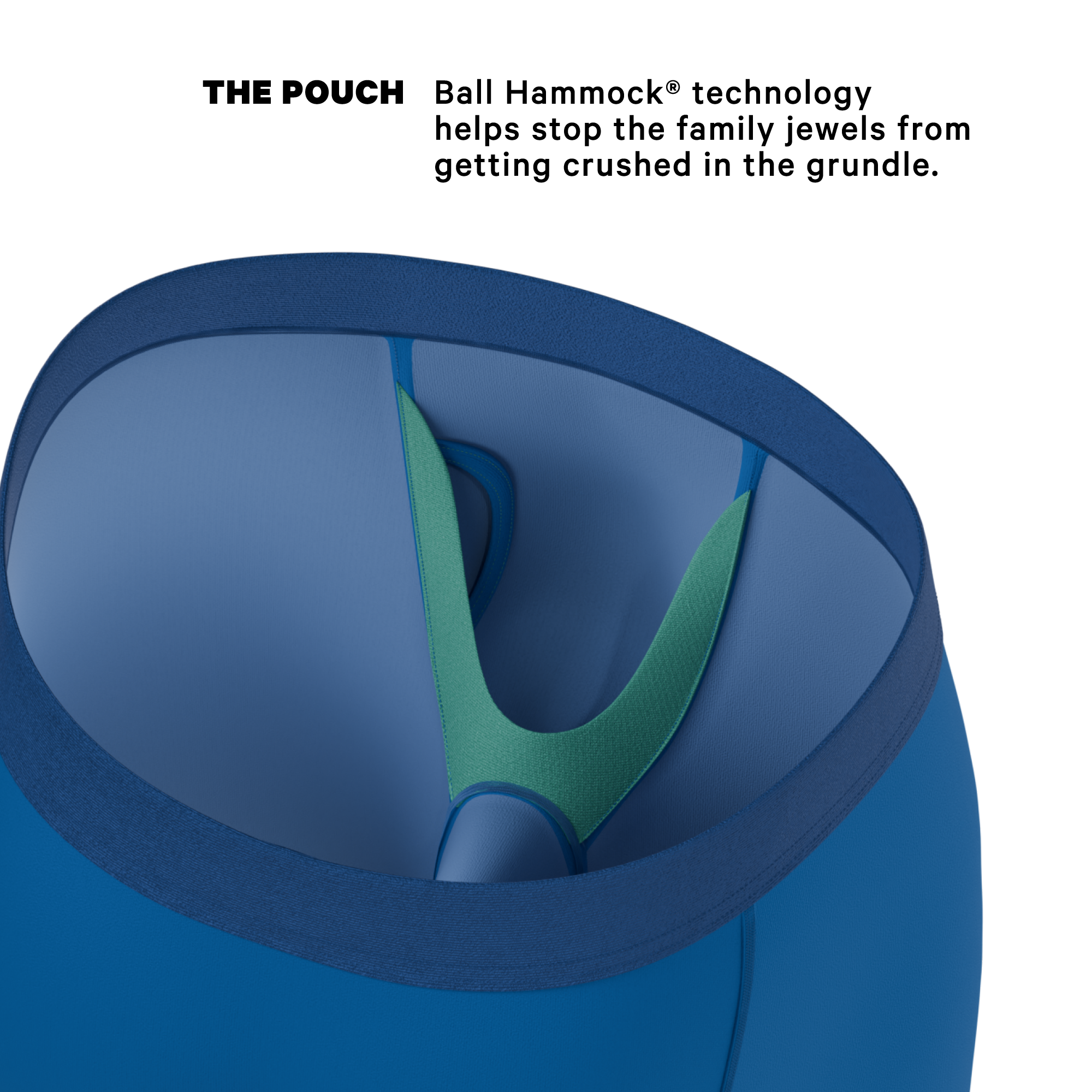 The Skydiver | Ocean Blue Ball Hammock® Boxer - Long Leg - Shinesty