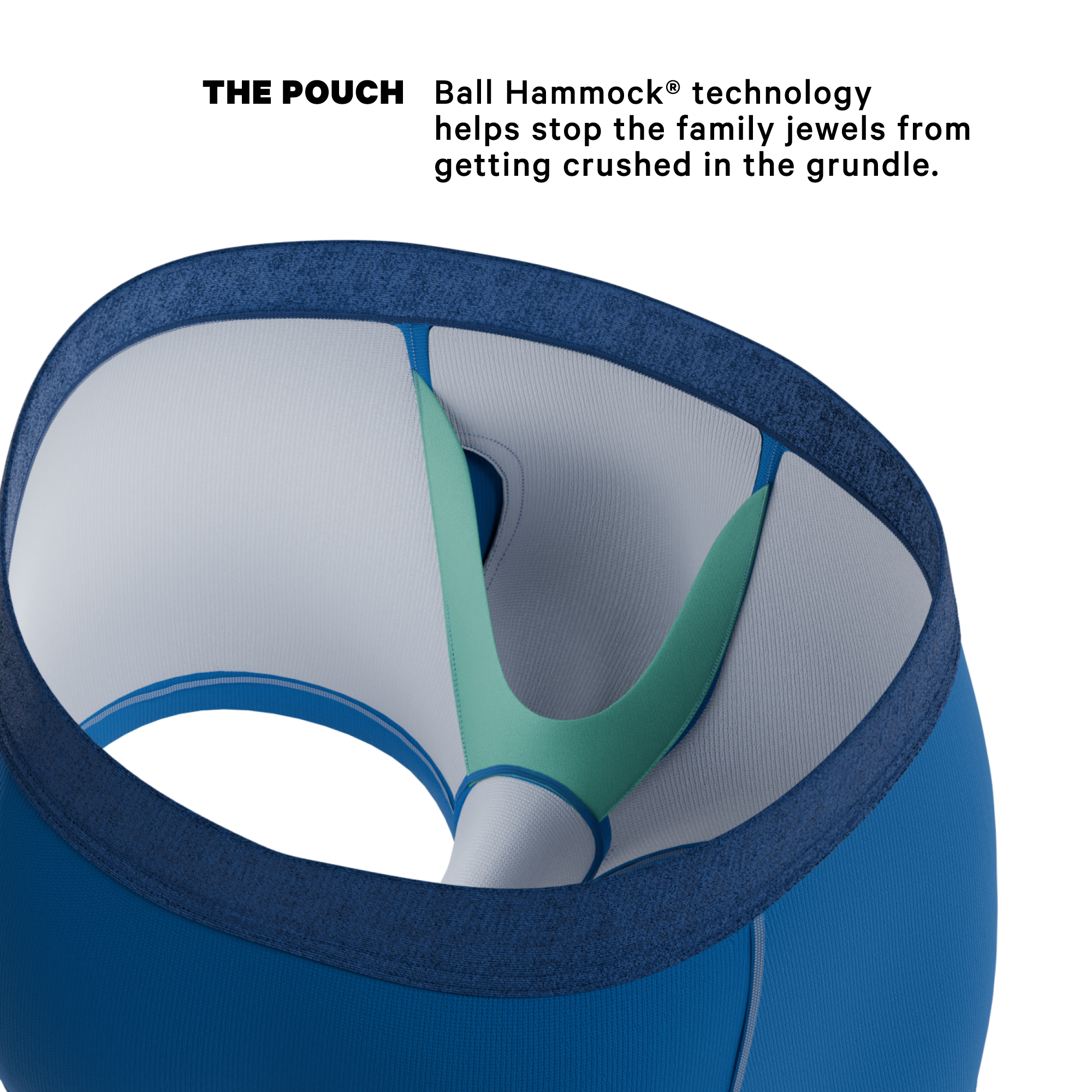 The Skydiver | Ocean Blue Ball Hammock® Pouch Trunks Underwear - Shinesty