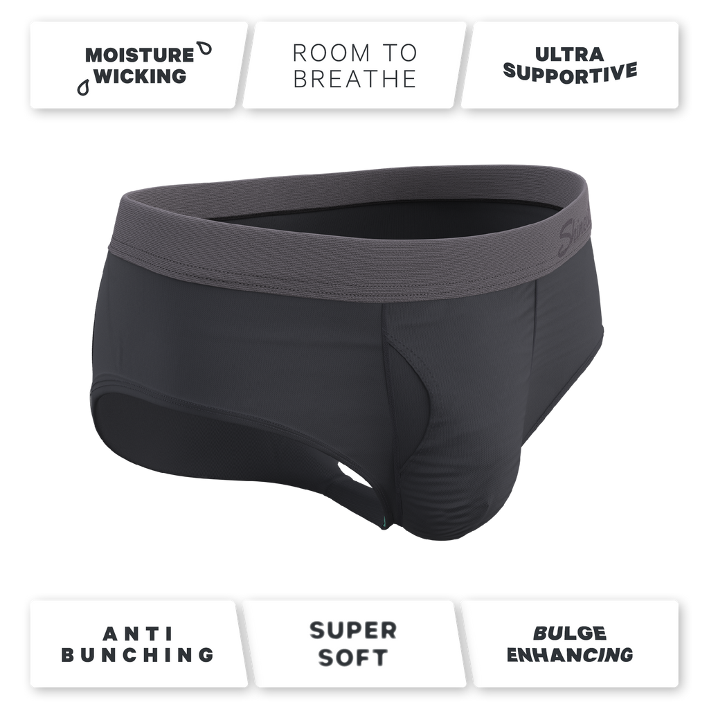 The Slate Expectations | Grey Tonal Ball Hammock® Pouch Underwear Briefs - Shinesty
