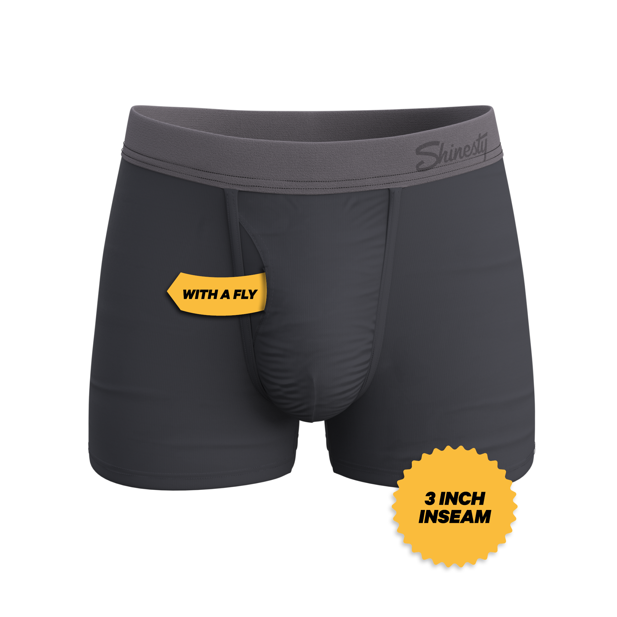 The Slate Expectations | Grey Tonal Ball Hammock® Pouch Trunks Underwear - Shinesty