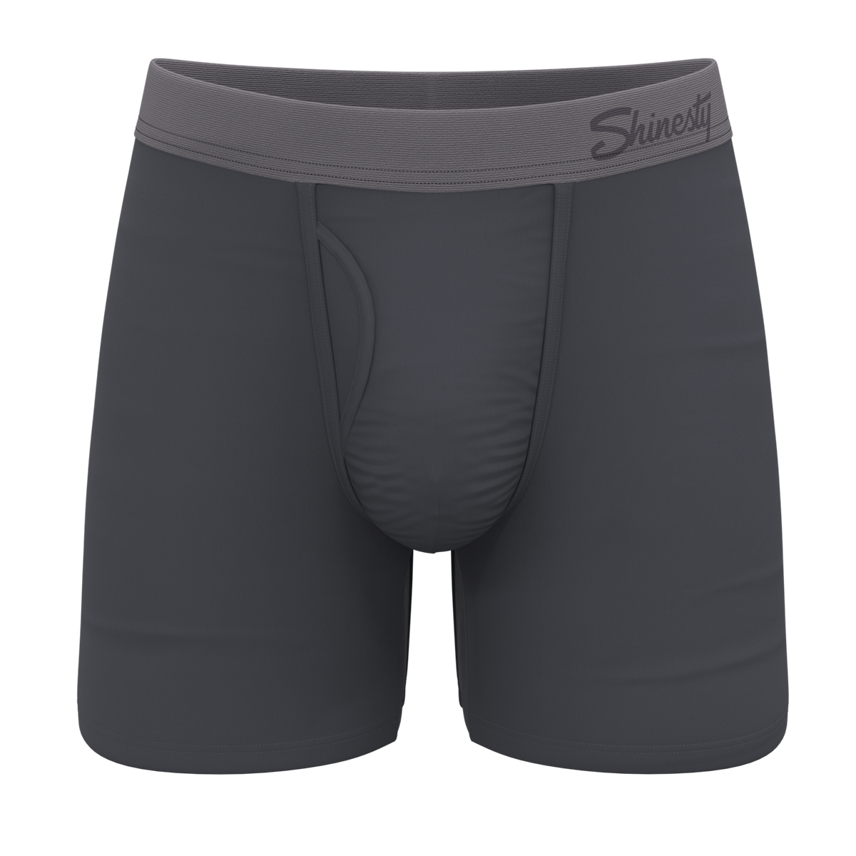The Slate Expectations | Grey Tonal Ball Hammock® Pouch Underwear With Fly - Shinesty