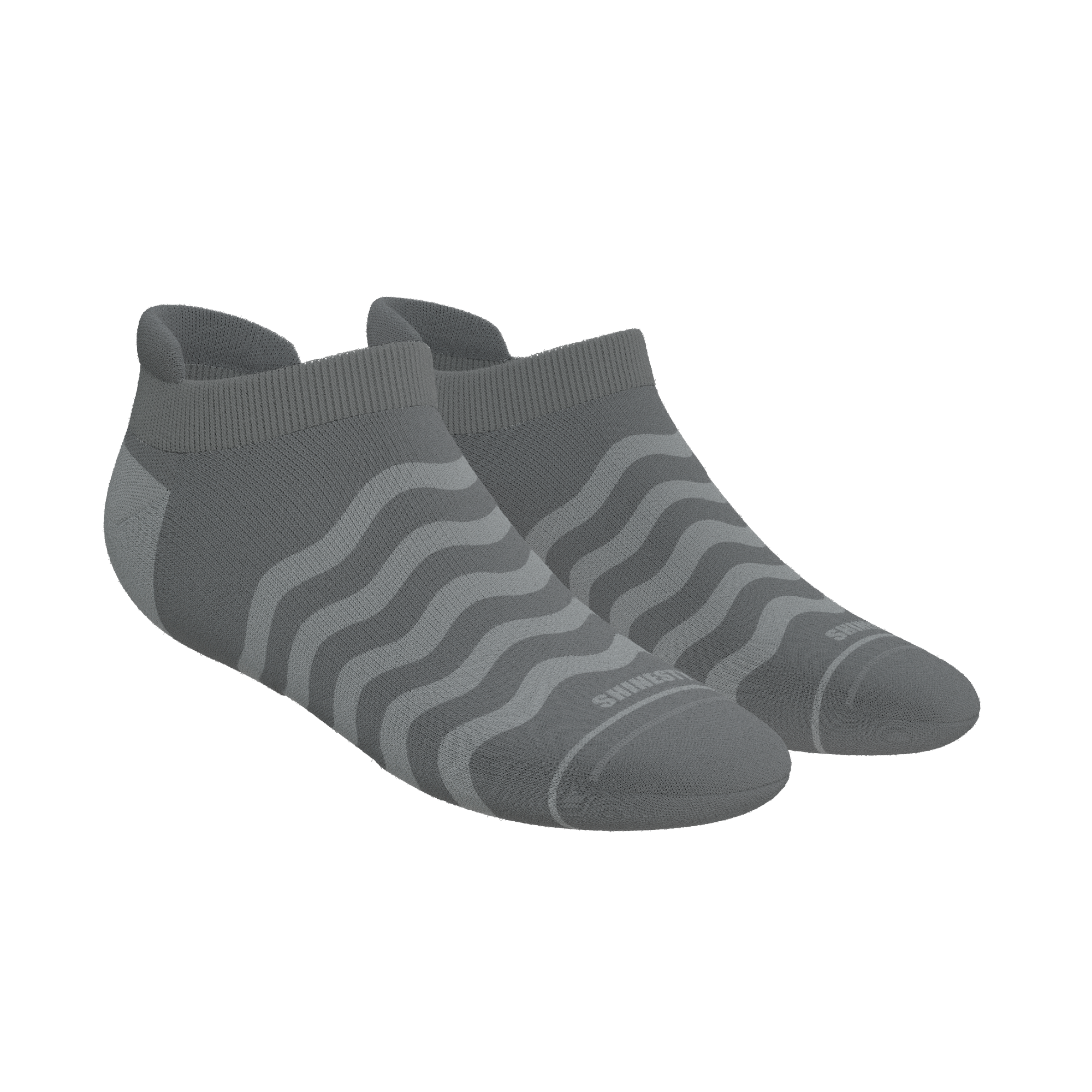 The Sleek | Gray Waves Heel Hammock™ Ankle Socks - Shinesty
