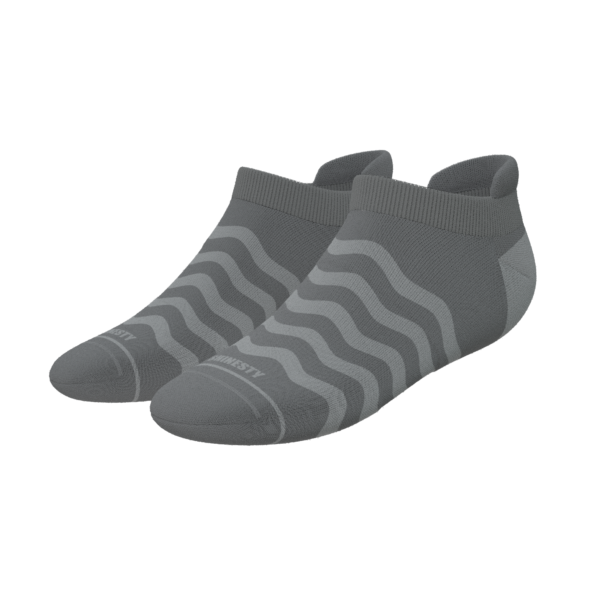The Sleek | Gray Waves Heel Hammock™ Ankle Socks - Shinesty