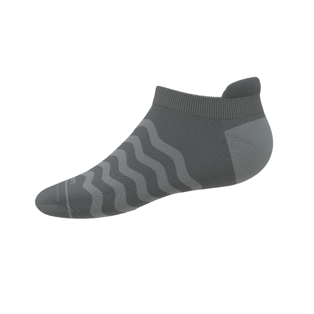 The Sleek | Gray Waves Heel Hammock™ Ankle Socks - Shinesty