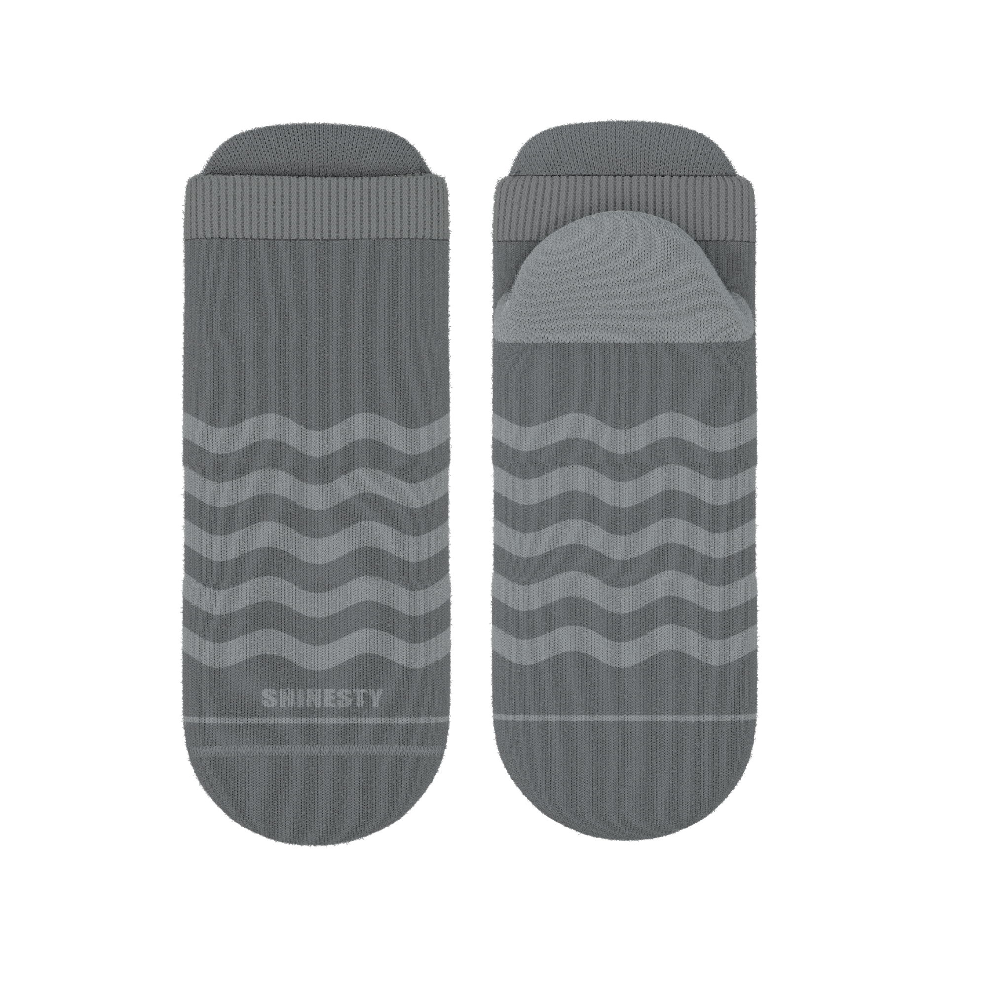 The Sleek | Gray Waves Heel Hammock™ Ankle Socks - Shinesty