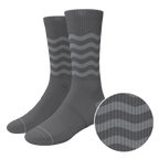 The Sleek | Gray Waves Heel Hammock™ Crew Socks - Shinesty