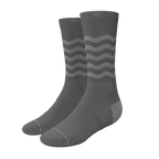 The Sleek | Gray Waves Heel Hammock™ Crew Socks - Shinesty