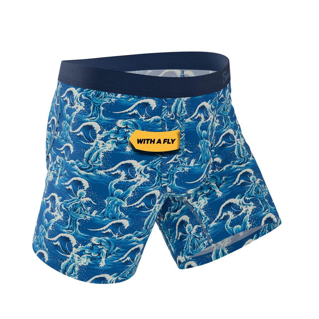 The Slippery When Wet | Naughty Wave Ball Hammock® Pouch Underwear With Fly - Shinesty