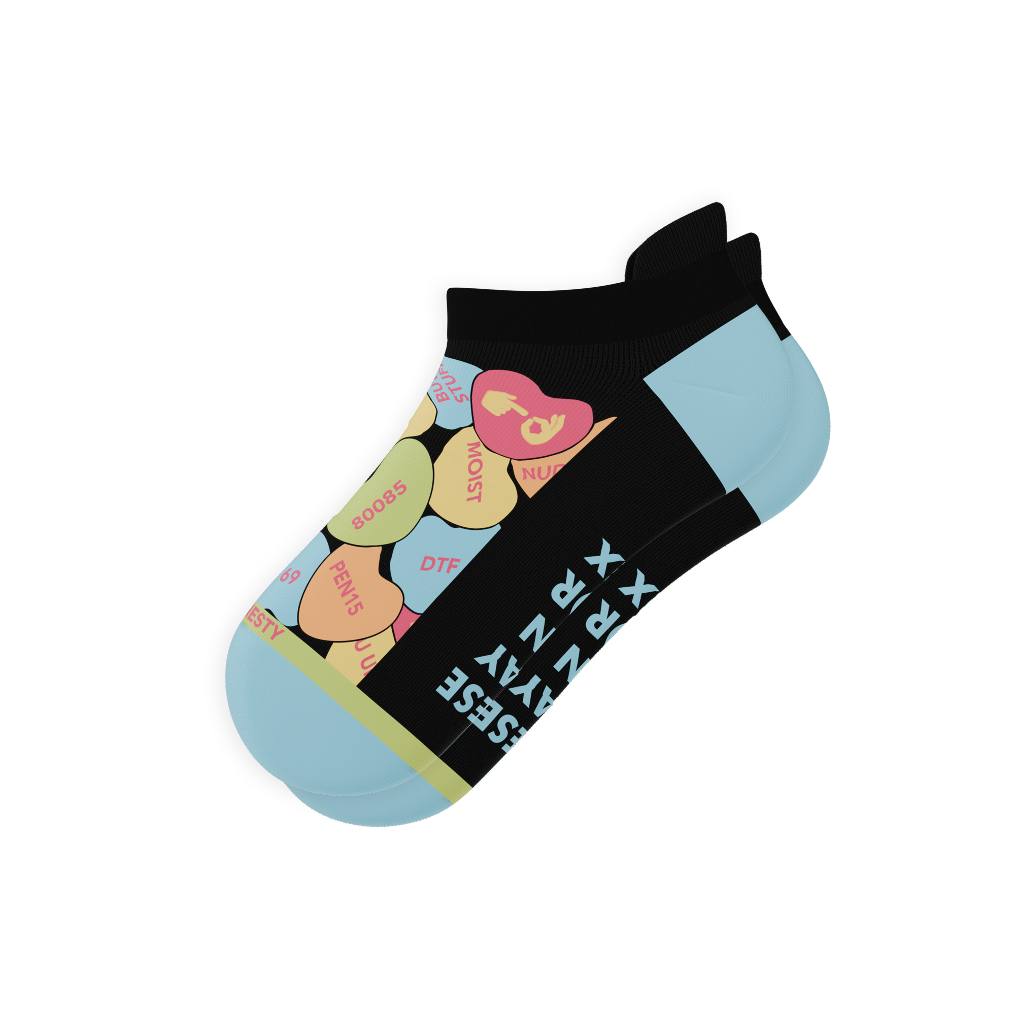 The Smooth Talker | Candy Hearts Heel Hammock™ Ankle Socks - Shinesty