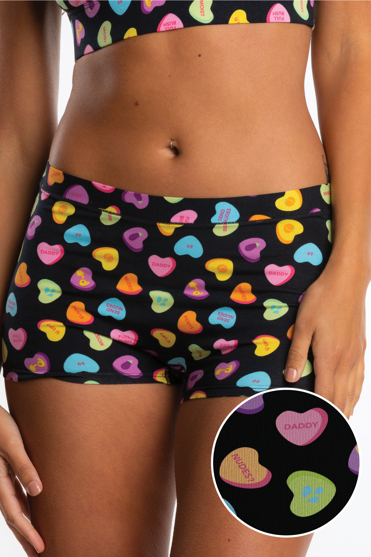 The Smooth Talker | Candy Hearts Modal Boyshort Underwear - Shinesty