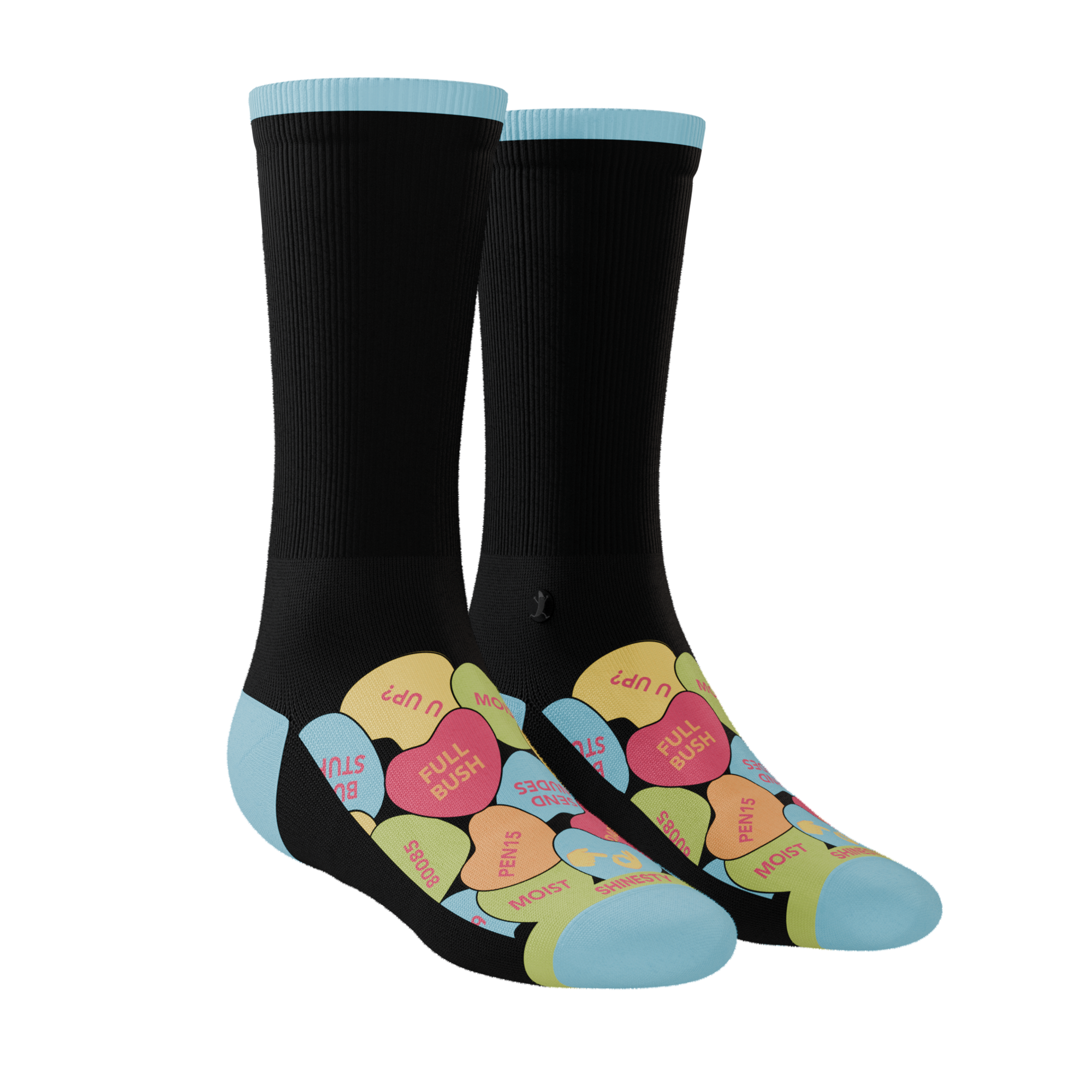 The Smooth Talker | Candy Hearts Heel Hammock™ Crew Socks - Shinesty