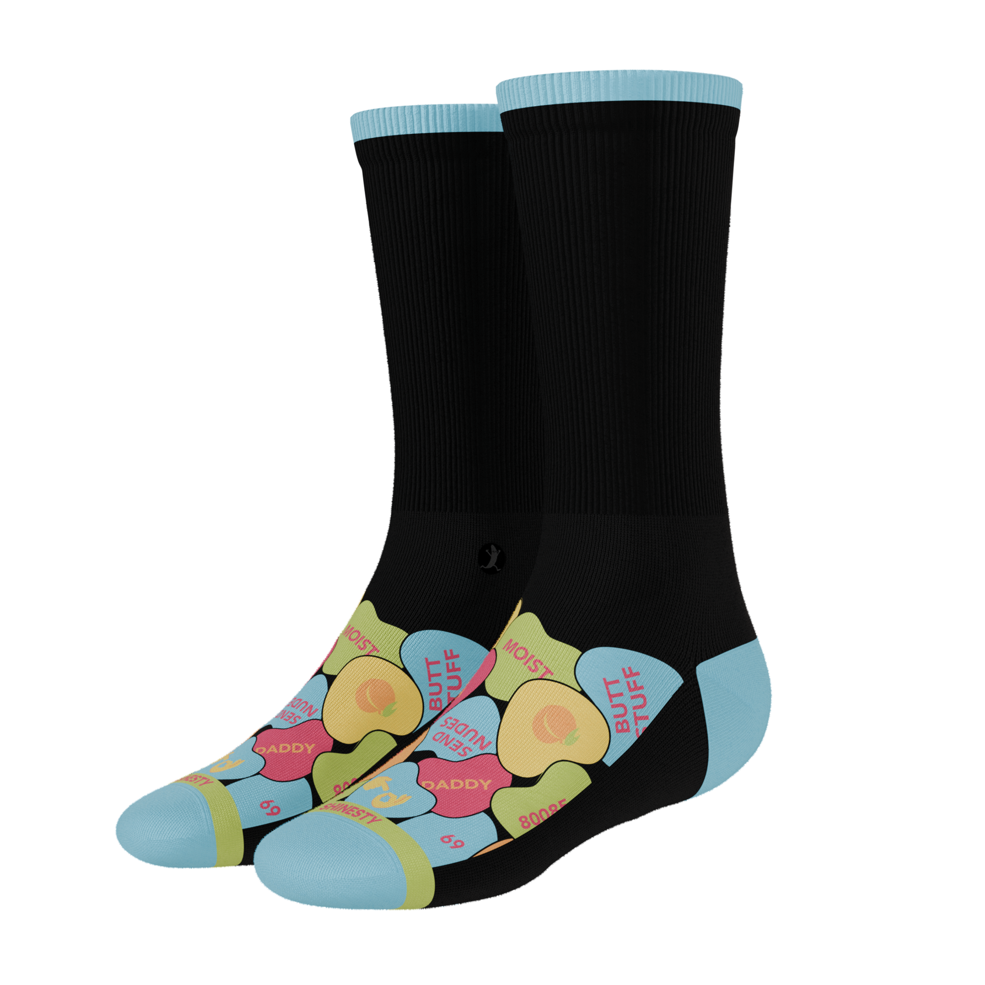The Smooth Talker | Candy Hearts Heel Hammock™ Crew Socks - Shinesty
