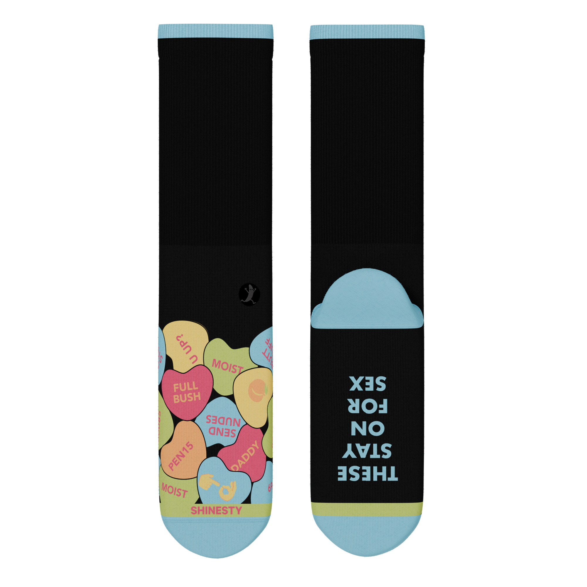 The Smooth Talker | Candy Hearts Heel Hammock™ Crew Socks - Shinesty