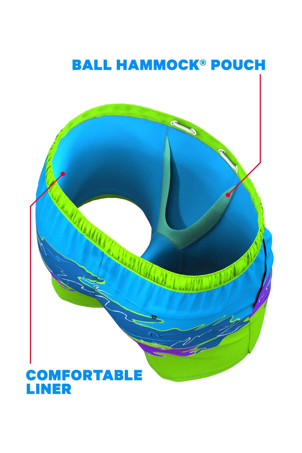 The Snack Shack | Retro Neon Ball Hammock® Pouch 5" Swim Trunks - Shinesty