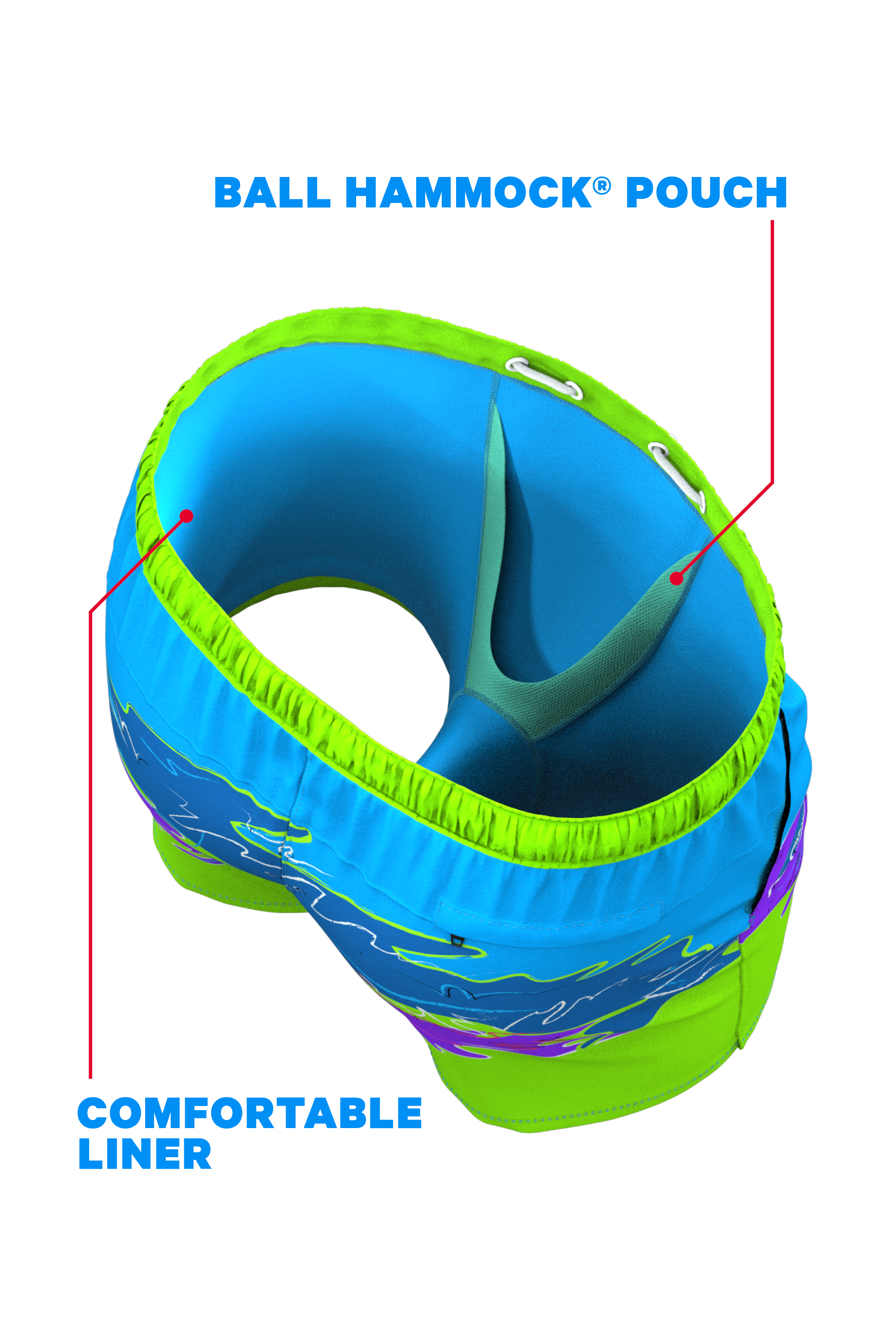 The Snack Shack | Retro Neon Ball Hammock® Pouch 5" Swim Trunks - Shinesty