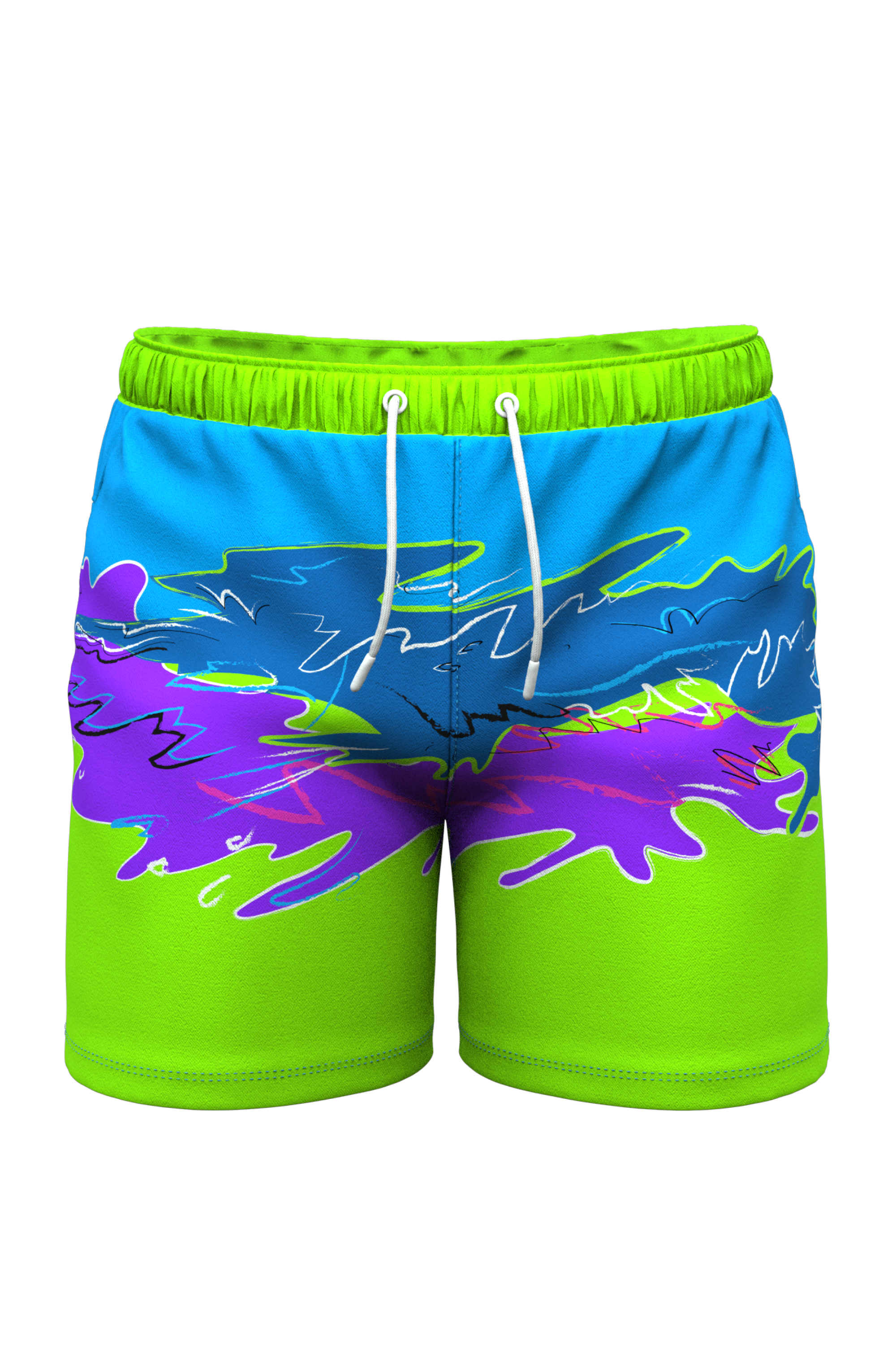 The Snack Shack | Retro Neon Ball Hammock® Pouch 5" Swim Trunks - Shinesty