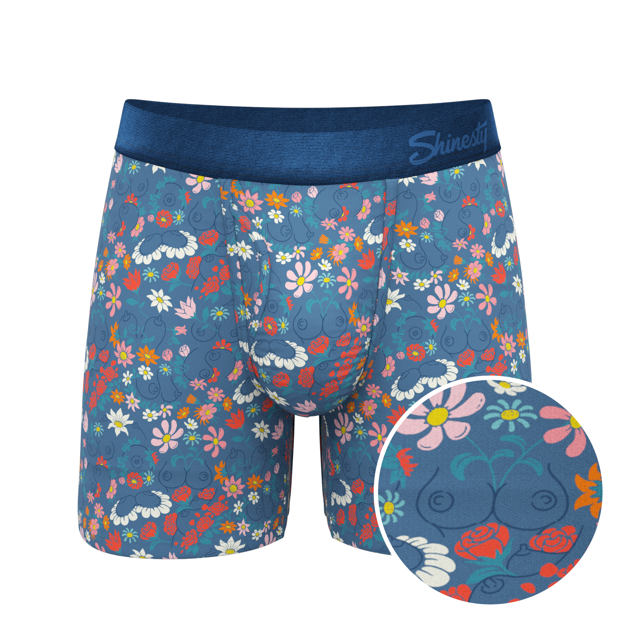 The Gardening Nips | Busty Floral Ball Hammock® Pouch Underwear With Fly - Shinesty