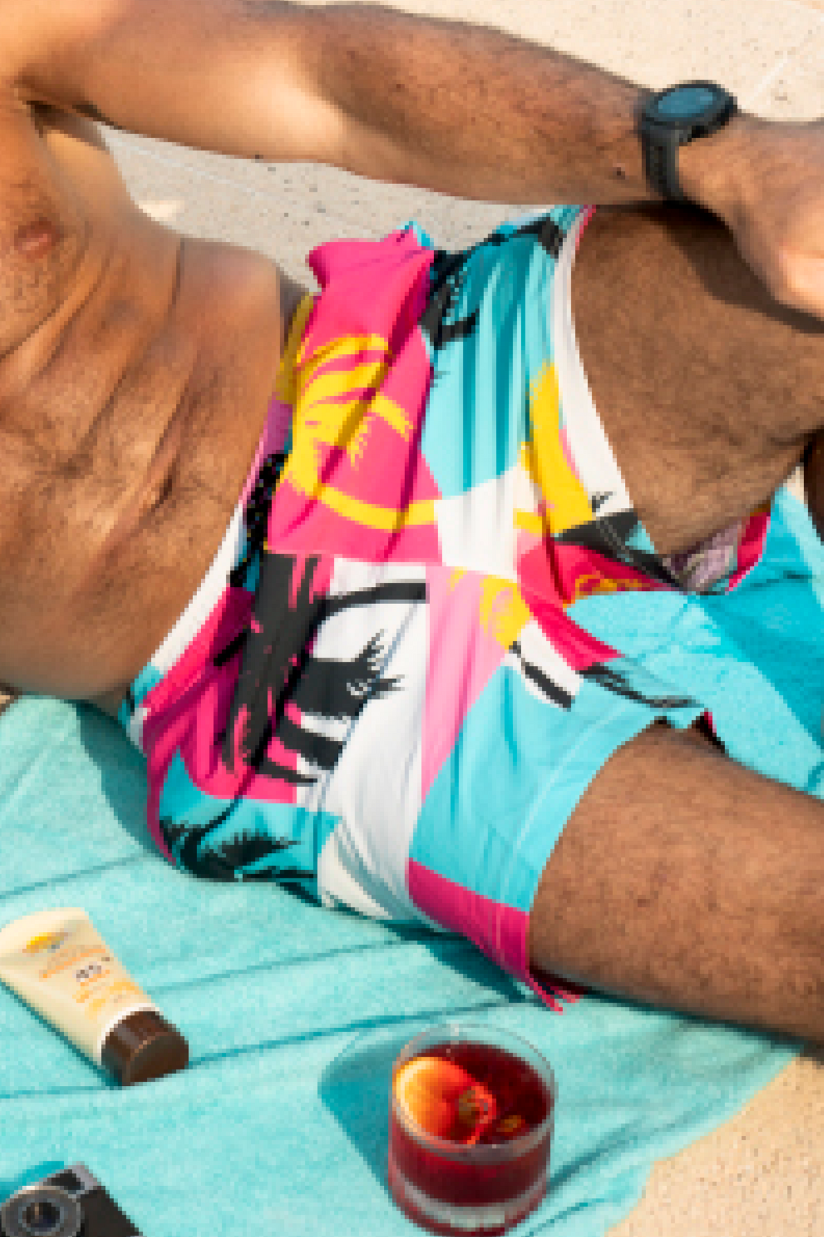 The SoCal Summer | Black and Pink Tropical Ball Hammock® Pouch 5" Swim Trunks - Shinesty