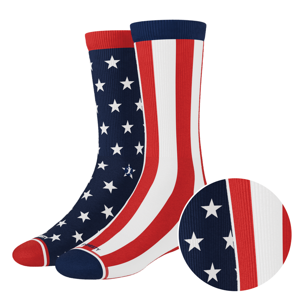 The Socky Balboa | American Flag Heel Hammock™ Crew Socks - Shinesty