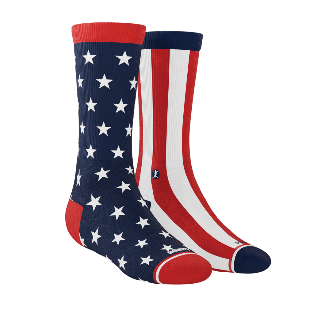 The Socky Balboa | American Flag Heel Hammock™ Crew Socks - Shinesty