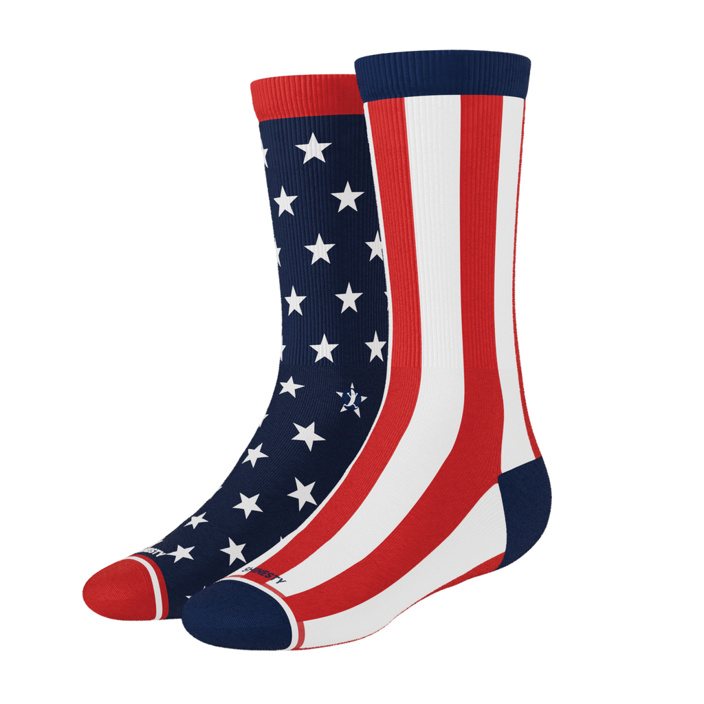 The Socky Balboa | American Flag Heel Hammock™ Crew Socks - Shinesty