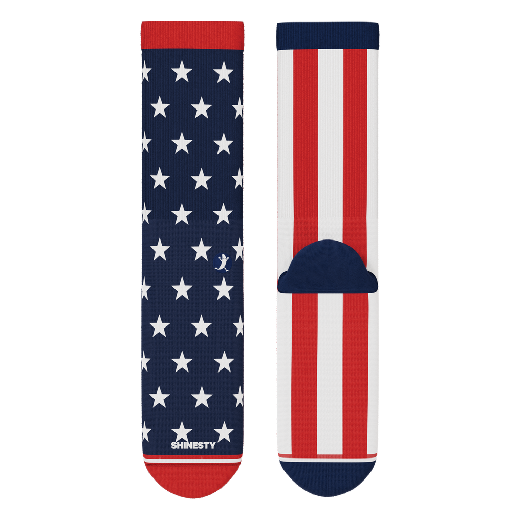 The Socky Balboa | American Flag Heel Hammock™ Crew Socks - Shinesty
